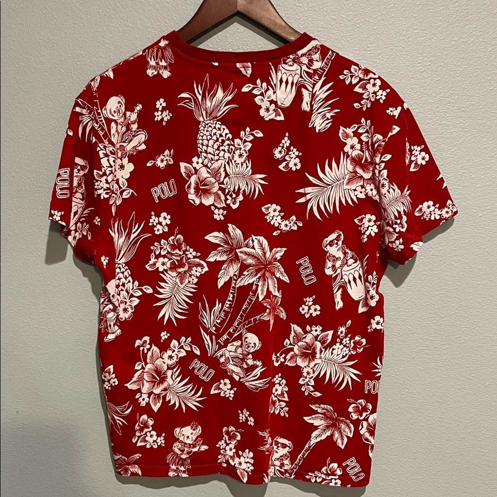 Polo by Ralph Lauren Red Tropical Print Men's Tee - Picture 4 of 4